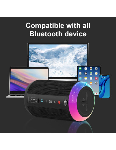 Altavoz Bluetooth Portátil GEEKTOP A7 Arance4 IPX7 12H Negro