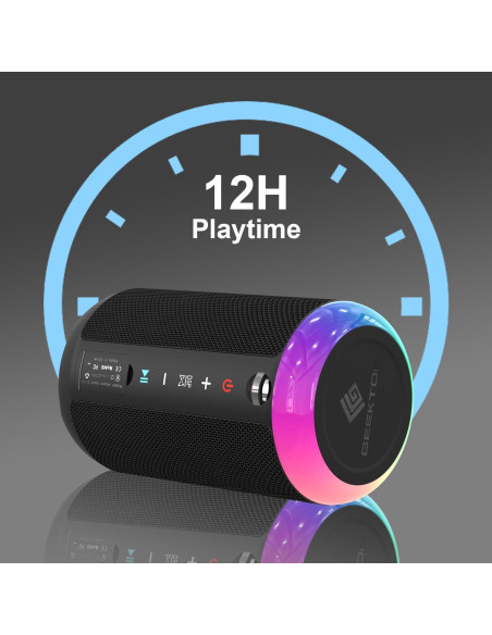 Altavoz Bluetooth Portátil GEEKTOP A7 Arance4 IPX7 12H Negro Altavoz Bluetooth Portátil GEEKTOP A7 Arance4 IPX7 12H Negro