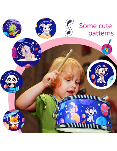 Juego de Batería Infantil Blvochnnt 20 cm con 2 Baquetas