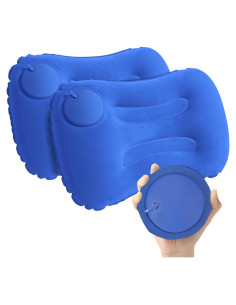2 Almohadas Inflables Vivikivi para Camping y Viaje - Azul