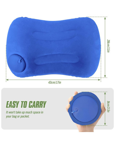 2 Almohadas Inflables Vivikivi para Camping y Viaje - Azul