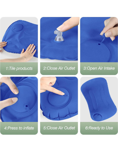 2 Almohadas Inflables Vivikivi para Camping y Viaje - Azul