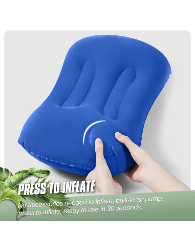 2 Almohadas Inflables Vivikivi para Camping y Viaje - Azul