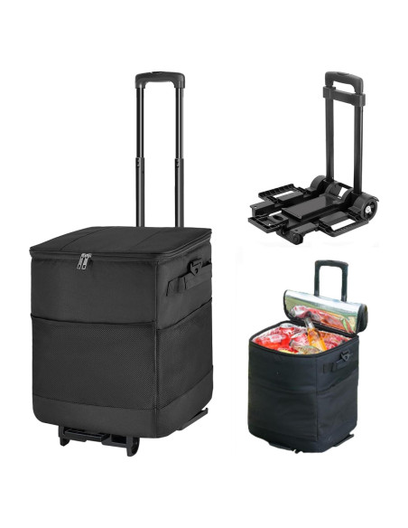 Enfriador Rodante Plegable ZHJINGYU 40L con Carrito y Aislamiento