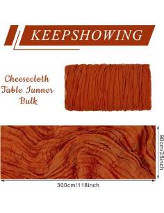 Paquete de 12 Caminos de Mesa de Gasa KEEPSHOWING Terracota 2