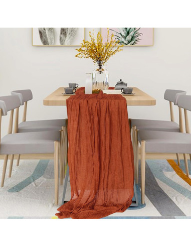 Paquete de 12 Caminos de Mesa de Gasa KEEPSHOWING Terracota