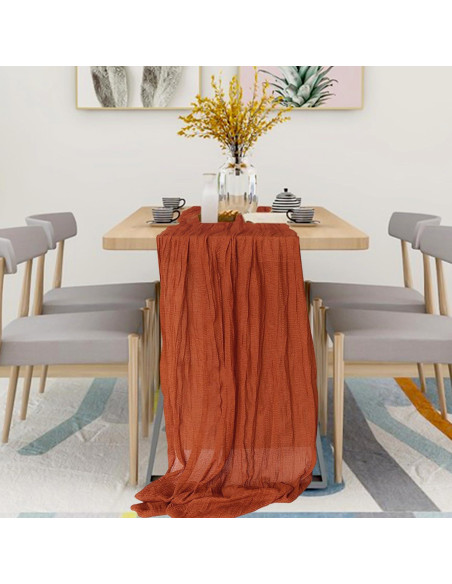 Paquete de 12 Caminos de Mesa de Gasa KEEPSHOWING Terracota