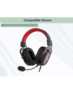 Almohadillas de Reemplazo para Auriculares Redragon H510 Zeus - Cuero y Espuma 2
