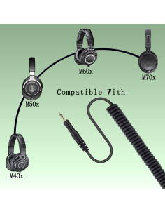 Cable de Audio Enrollado FAAEAL 4.5m para Auriculares Audio-Technica 2