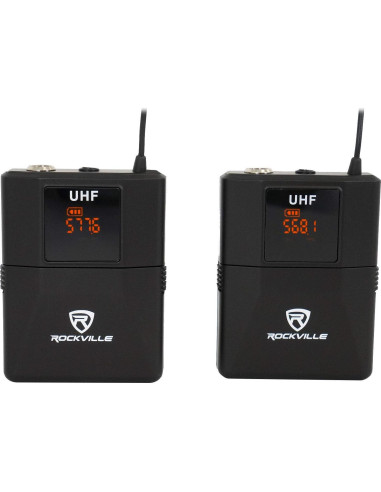 Sistema de micrófono inalámbrico dual UHF Rockville RWM81U