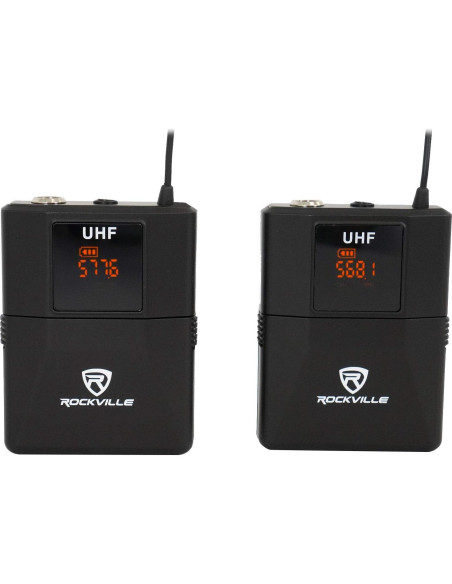 Sistema de micrófono inalámbrico dual UHF Rockville RWM81U