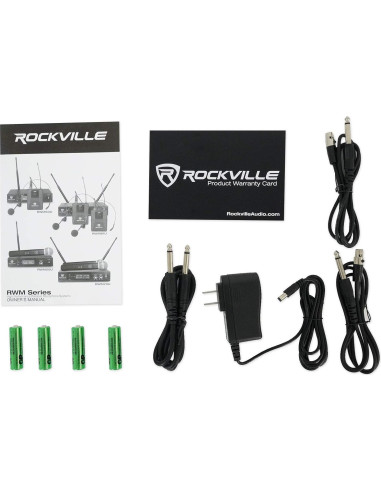 Sistema de micrófono inalámbrico dual UHF Rockville RWM81U
