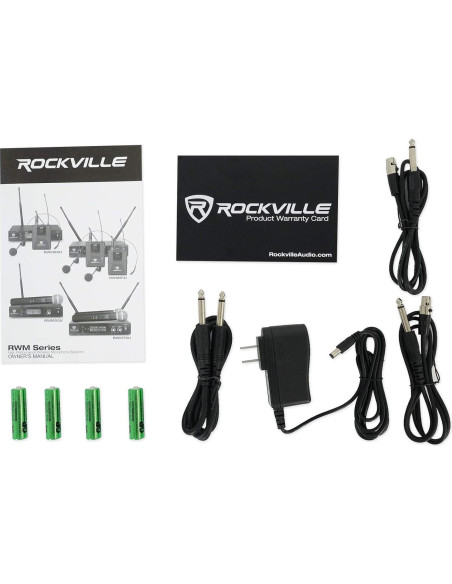 Sistema de micrófono inalámbrico dual UHF Rockville RWM81U