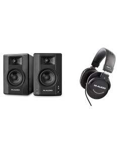 Monitores de Estudio M-Audio BX4BT 120W y Auriculares HDH40