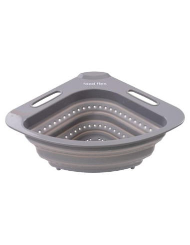 Colador Plegable Food Flex 3.3L para Fregadero Esquina Gris
