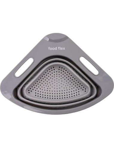 Colador Plegable Food Flex 3.3L para Fregadero Esquina Gris