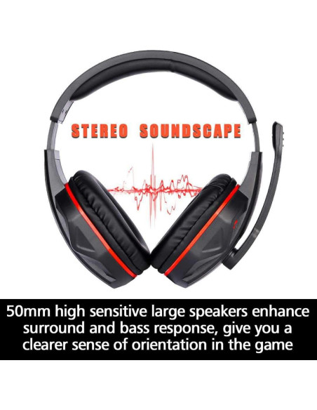 Auriculares Gaming FNSHIP 50mm con Micrófono y Control de Volumen