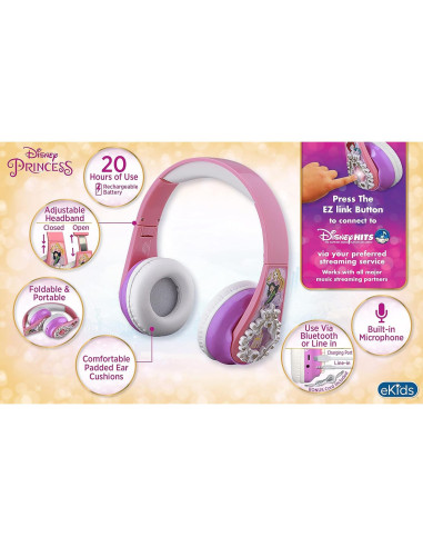 Auriculares Inalámbricos Bluetooth Disney Princess KIDDesigns