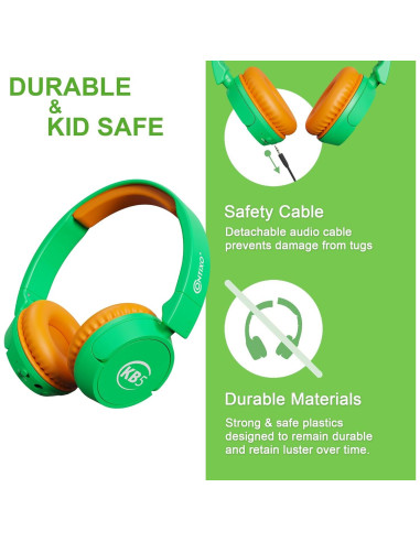 Auriculares Inalámbricos Contixo KB-5 para Niños Verde/Naranja