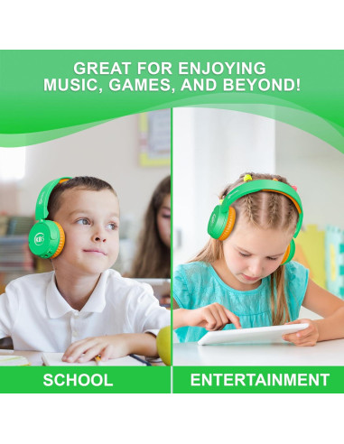 Auriculares Inalámbricos Contixo KB-5 para Niños Verde/Naranja