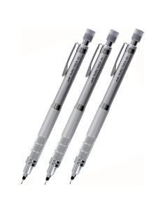 Lápiz Mecánico Uni Kuru Toga Roulette 0.5mm Plata - Paquete de 3