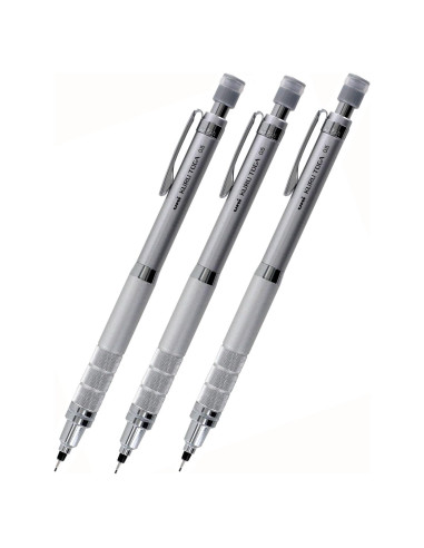 Lápiz Mecánico Uni Kuru Toga Roulette 0.5mm Plata - Paquete de 3
