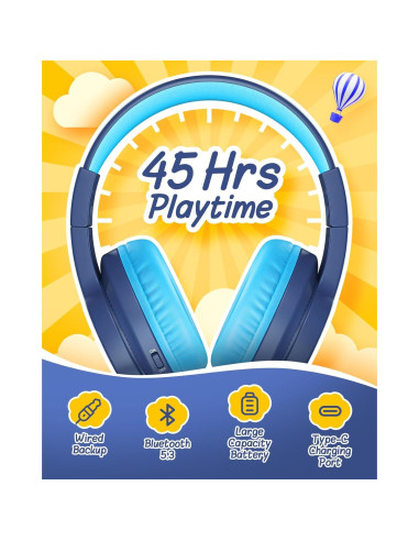 Auriculares Bluetooth Inalámbricos Seenda JCH-01 Niños 45H Azul