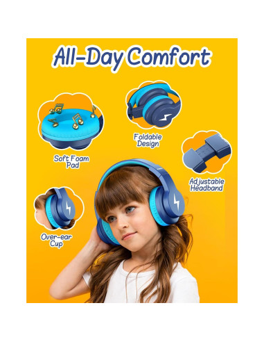 Auriculares Bluetooth Inalámbricos Seenda JCH-01 Niños 45H Azul