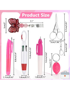 Set de Accesorios de Insignia de Enfermera Uaimvie 6 Pcs Lazo Rosa 2