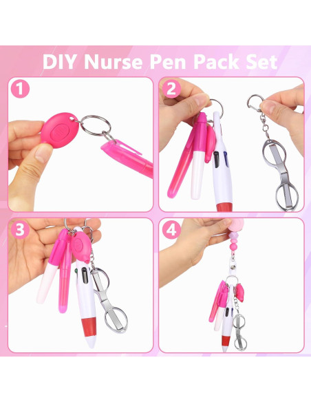 Set de Accesorios de Insignia de Enfermera Uaimvie 6 Pcs Lazo Rosa