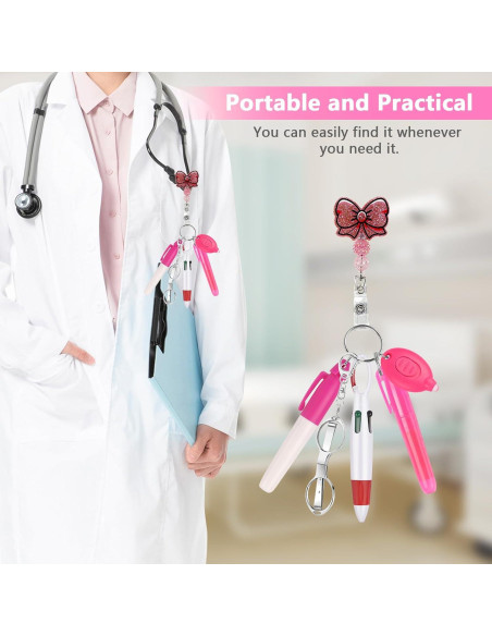 Set de Accesorios de Insignia de Enfermera Uaimvie 6 Pcs Lazo Rosa