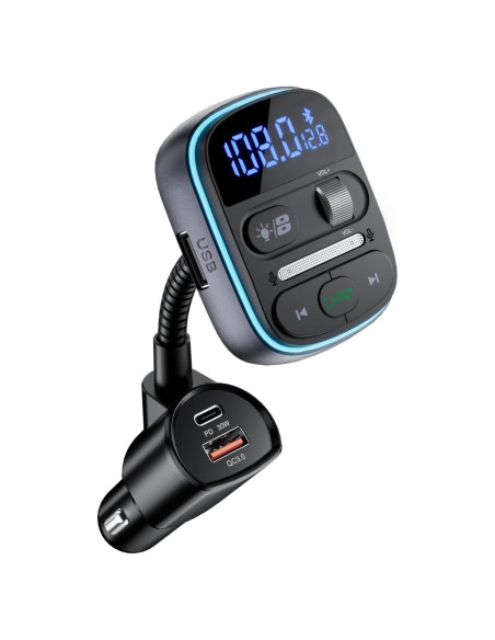 Transmisor FM Bluetooth LENCENT T77 30W Cargador Rápido QC3.0