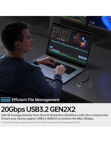 Disco SSD Externo SSK 2TB USB 3.2 Gen2x2 Rápido 2000MB/s