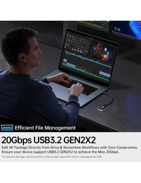 Disco SSD Externo SSK 2TB USB 3.2 Gen2x2 Rápido 2000MB/s