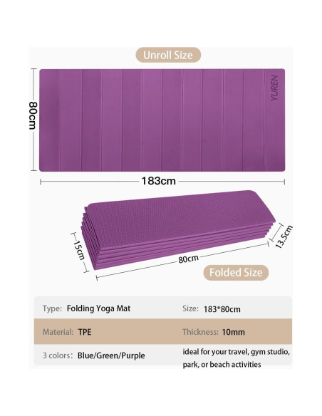 Alfombrilla de Yoga Plegable RYTMAT 182x79cm Antideslizante