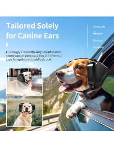 Orejeras para Perros Uaidie - Canceladoras de Ruido, Negro 2