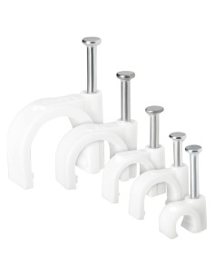 Juvale 500 Clips de Cable Redondos para Montaje en Pared 4-14mm