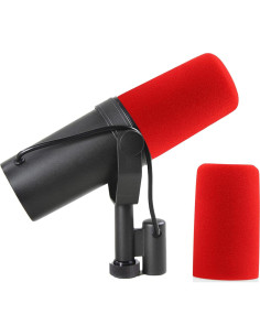 Funda de viento LEFXMOPHY para micrófono Shure SM7B - Rojo 2