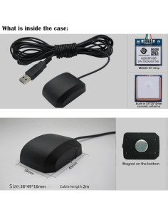 Receptor GPS USB VK-162 G-Mouse Geekstory 200cm Antena Externa 2