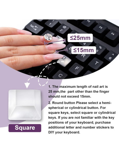 Etiquetas Elevadas para Teclado Isslly 80pcs Transparente