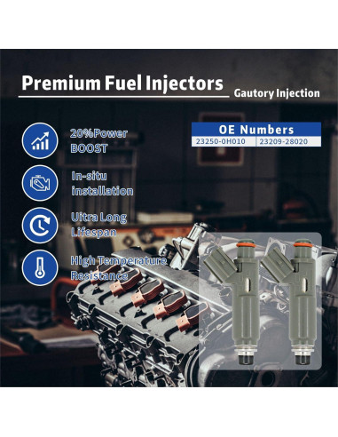 Boquillas Inyectores Combustible Gautory 4 Unidades Toyota
