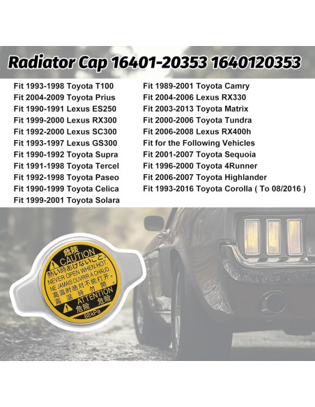 Tapa de Radiador Sikawai 16401-20353 Compatible Toyota
