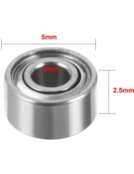 Rodamientos Donepart MR52ZZ 2x5x2.5mm Doble Sellado - 10 Piezas