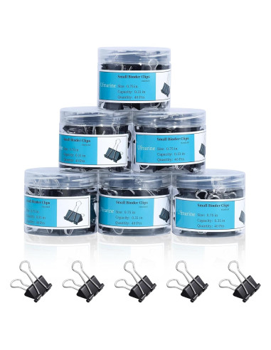 Clips de Carpeta Pequeños Ufmarine 240 Pcs 19 mm Negro