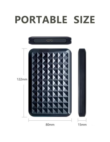 Disco Duro Externo Portátil Tianken 750GB USB 3.0 Negro