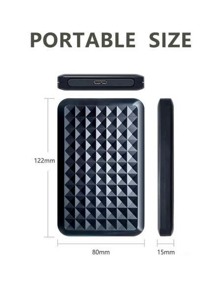 Disco Duro Externo Portátil Tianken 750GB USB 3.0 Negro