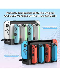 Base de Carga para Joy-Con Nintendo Switch Klipdasse - Carga Simultánea 6 Controladores 2