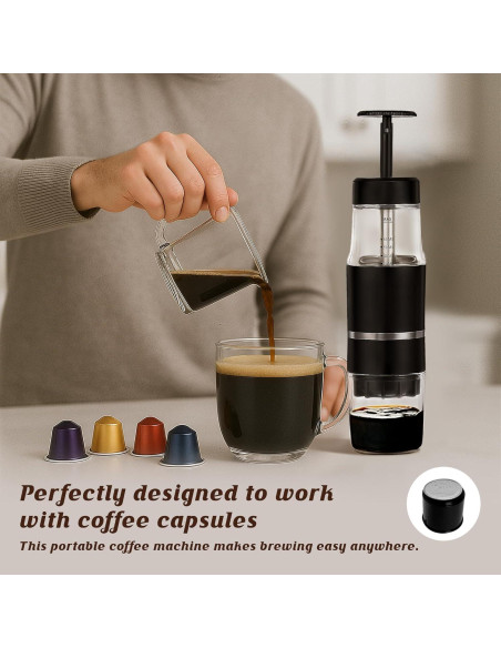 Máquina de Café Prensa Francesa Portátil PIQUEBAR GL-HCM210 60ml Máquina de Café Prensa Francesa Portátil PIQUEBAR GL-HCM210 60ml