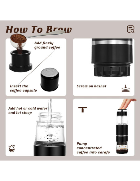 Máquina de Café Prensa Francesa Portátil PIQUEBAR GL-HCM210 60ml Máquina de Café Prensa Francesa Portátil PIQUEBAR GL-HCM210 60ml