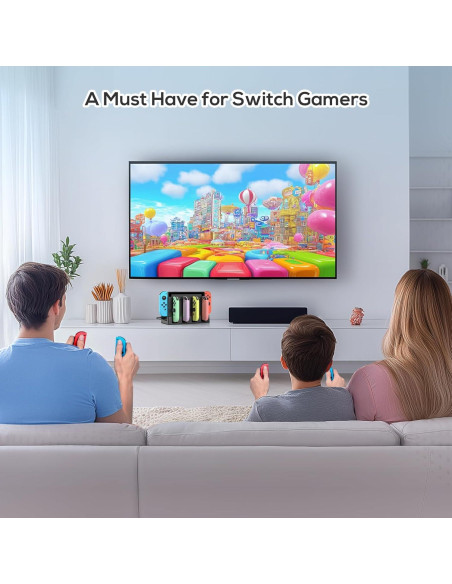 Base de Carga para Joy-Con Nintendo Switch Klipdasse - Carga Simultánea 6 Controladores